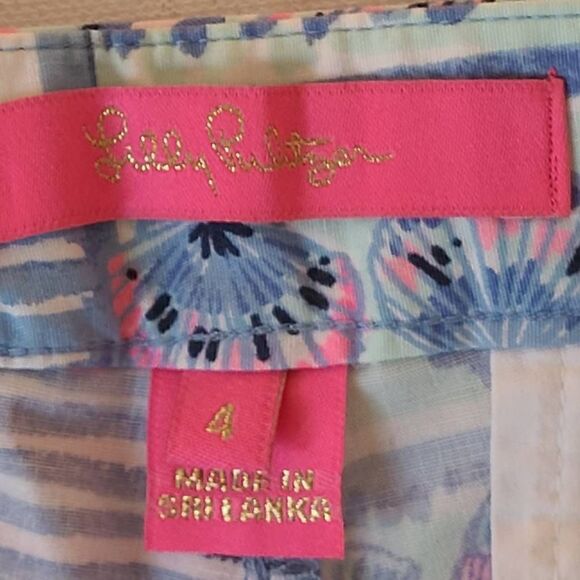 Lilly Pulitzer Womens Pink Blue Sailboat Print Cotton Blend Shorts Size 4 - Picture 5 of 14